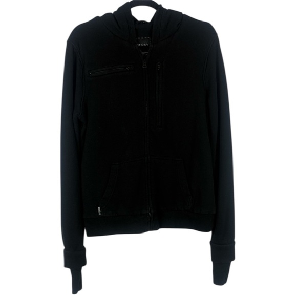 Baubax Cotton Blend Black Travel Zip Up Jacket Size Large - Picture 1 of 15